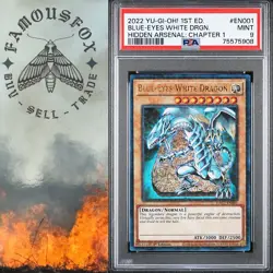 BLUE-EYES WHITE DRGN.1ST ED. YU-GI-OH! HIDDEN ARSENAL: CHAP. 1 2022 EN001 PSA 9 - Image 1