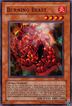 Burning Beast - MFC-016 - Common - Unlimited Edition - Moderately Played - Image 1
