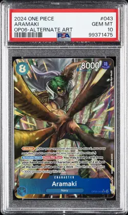 2024 ONE PIECE OP06-WINGS OF THE CAPTAIN ALTERNATE ART #043 ARAMAKI PSA 10 - Image 1