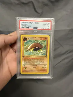 1999 Pokemon Card Fossil Set 1stEdition Kabuto #50 PSA 10 50/62English - Image 1