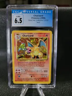 CGC 6.5 Charizard 1999 Base Set 4/102 Holo Pokemon Card - Image 1