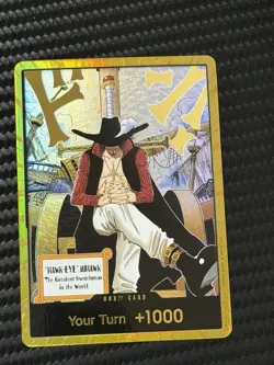DON!! Card Dracule Mihawk Gold One Piece OP14 The Azure Sea's Seven NM - Image 1
