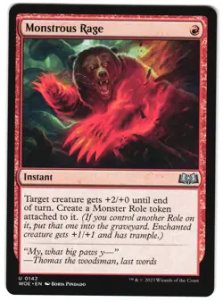Monstrous Rage 142 Wilds of Eldraine NM MTG - Image 1