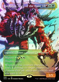 IKO Foil Borderless SNAPDAX APEX OF THE HUNT 1x Rare Magic Ikoria MTG NM - Image 1