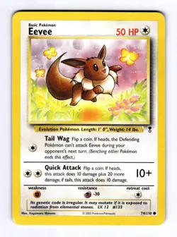 Eevee Legendary Collection #074 (2002) Common LP Pokemon - Image 1