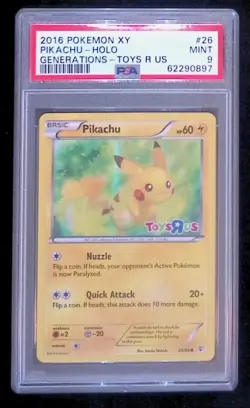 2016 Pokemon XY Pikachu Holo Generations Toys R Us PSA 9 - Image 1