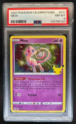2021 Pokemon SWSH Celebrations Mew Holo #011/025 PSA 8 - Image 1
