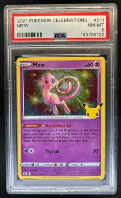 2021 Pokemon SWSH Celebrations Mew Holo #011/025 PSA 8 - Image 1