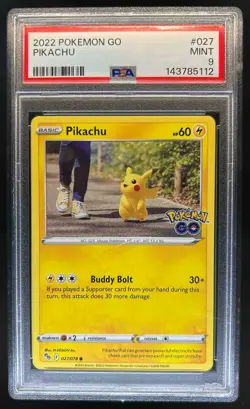2022 Pokemon SWSH Pokemon GO Pikachu #027/078 PSA 9 - Image 1