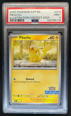 2025 Pokemon SV Black Star Promos - SVP EN Pikachu #214 PSA 9 - Image 1