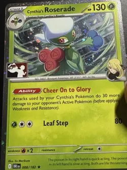 Cynthia’s Roserade Prize Play Stamped Pokemon Cosmos Holo Promo With A Swirl Nm+ - Image 3