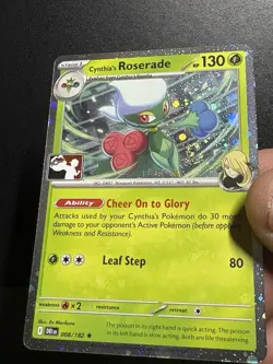 Cynthia’s Roserade Prize Play Stamped Pokemon Cosmos Holo Promo With A Swirl Nm+ - Image 5