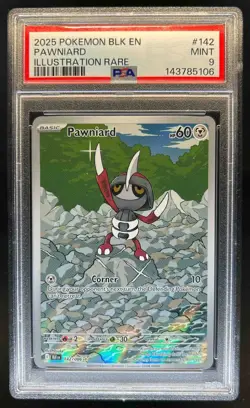 2025 Pokemon Black Bolt Pawniard Illustration Rare #142/086 PSA 9 - Image 1