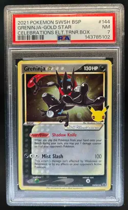2021 Pokemon SWSH Black Star Promos Greninja #SWSH144 PSA 7 - Image 1