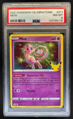 2021 Pokemon SWSH Celebrations Mew Holo #011/025 PSA 8 - Image 1