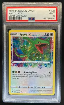 2020 Pokemon SWSH Vivid Voltage Rayquaza #138/185 PSA 9 - Image 1