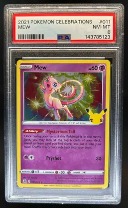 2021 Pokemon SWSH Celebrations Mew Holo #011/025 PSA 8 - Image 1