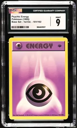 Psychic Energy 101/102 1st Edition Pokemon Base Set CGC 9 Mint - Image 1