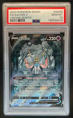 2023 Pokemon SWSH Crown Zenith Zacian V Galarian Gallery #GG48/GG70 PSA 10 - Image 1