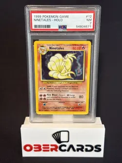 NEAR MINT 7!! 1999 Pokemon Base Unlimited - #12 Ninetales HOLOGRAPHIC - PSA 7! - Image 1