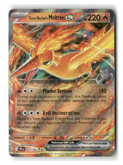 Team Rocket's Moltres ex 031/182 Double Rare Destined Rivals Pokemon Near Mint - Image 1