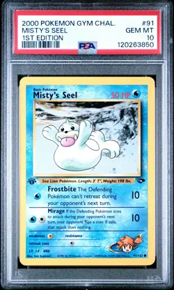 2000 Pokemon Gym Challenge 1st Edition Misty's Seel #91/132 PSA 10 - Image 1