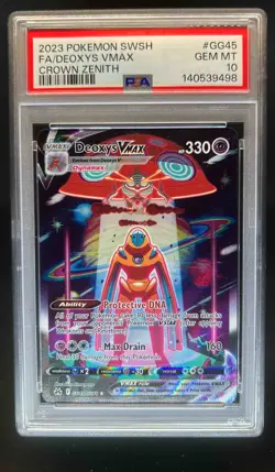 2023 Pokemon SWSH Crown Zenith Deoxys VMAX Galarian Gallery #GG45/GG70 PSA 10 - Image 1