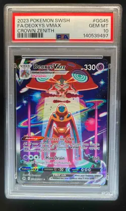 2023 Pokemon SWSH Crown Zenith Deoxys VMAX Galarian Gallery #GG45/GG70 PSA 10 - Image 1