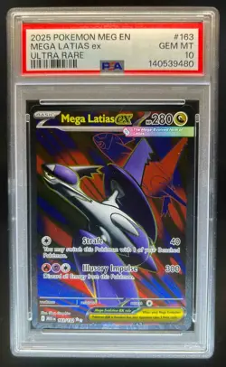 2025 Pokemon Mega Evolution Latias ex Ultra Rare #163/132 PSA 10 - Image 1