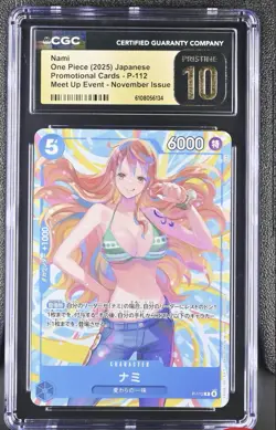 One Piece TCG Card Tcg Nami P 112 Promo Japanese CGC PRISTINE 10 BLACK LABEL - Image 1