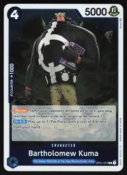 Bartholomew Kuma OP01-074 One Piece TCG Foil R NM - Image 1