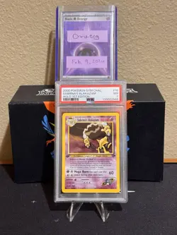 Pokemon 2000 Gym Challenge Sabrina's Alakazam Holo Card #16/132 PSA 7 - Image 1