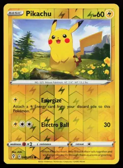 Pikachu 049/203 Reverse Holo SWSH07: Evolving Skies Pokemon Card - Image 1