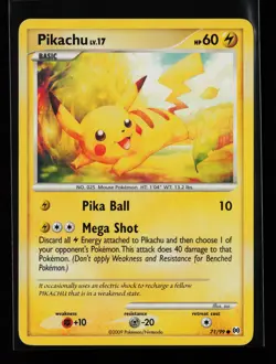 Pikachu 71/99 Common Non Holo Arceus Pokemon Card - Image 1