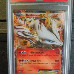 PSA 8 Reshiram EX Pokemon Trading Card Holographic 29/113 Legendary Treasures - Image 2
