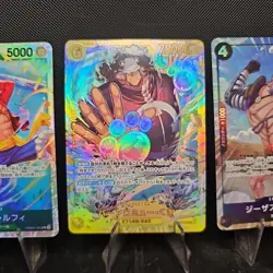 One Piece TCG 3 Card Lot JP Luffy Super Rare Kuma Secret Rare Burgess Alt Art - Image 3