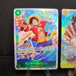 One Piece TCG 3 Card Lot JP Luffy Super Rare Kuma Secret Rare Burgess Alt Art - Image 4