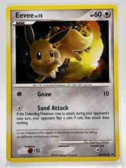 Eevee 63/100 Pokemon Card 2008 Majestic Dawn LP - Image 1
