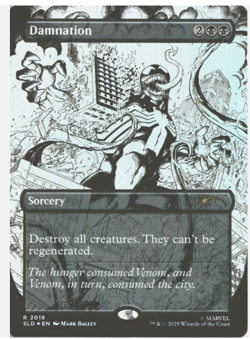 MTG Damnation (2019) *Rainbow Foil* B&W Secret Lair: Venom MT/NM Free Shipping - Image 1