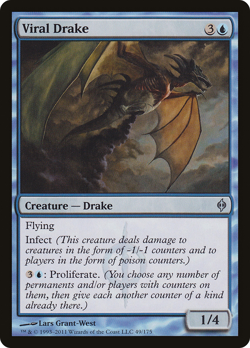 VIRAL DRAKE x1 mtg Very Light Play New Phyrexia 1 Unc - Image 1