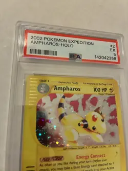 Ampharos Holo 2/165 PSA 5 Pokemon Expedition 2002 Base Set Holo - Image 5