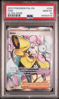 Pokemon TCG Iono Full Art Ultra Rare 254/193 Paldea Evolved Holo PSA 10 Mint - Image 1
