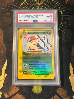Pokemon Butterfree 5/165 Expedition Reverse Holo PSA 8 - Image 1