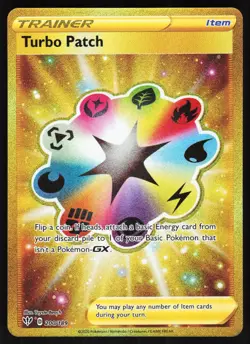 Turbo Patch (Secret) 200/189 Pokemon SWSH03: Darkness Ablaze Holo Secret Rare NM - Image 1