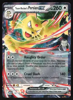 Team Rocket's Persian ex 150/182 Pokemon SV10: Destined Rivals Double Rare NM - Image 1