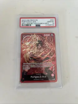 One Piece Portgas D. Ace Leader OP03-001 Sabo/Luffy Special Goods Set PSA 10 - Image 1