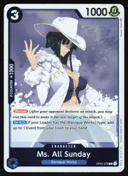 Ms. All Sunday OP01-079 One Piece TCG Foil R NM - Image 1