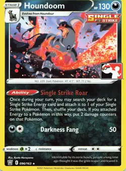 Pokemon Houndoom Normal Prize Pack Series Cards #096/163 NM - Image 1