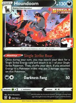 Pokemon Houndoom Normal Prize Pack Series Cards #096/163 NM - Image 3