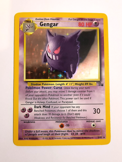 Gengar 5/62 Fossil Holo Rare Pokemon Card LP Light Play Condition - Image 1